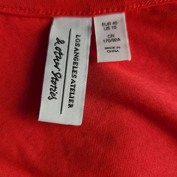 & Other Stories Red Knot Shoulder Midi Dress 10 - Picture 5 of 8